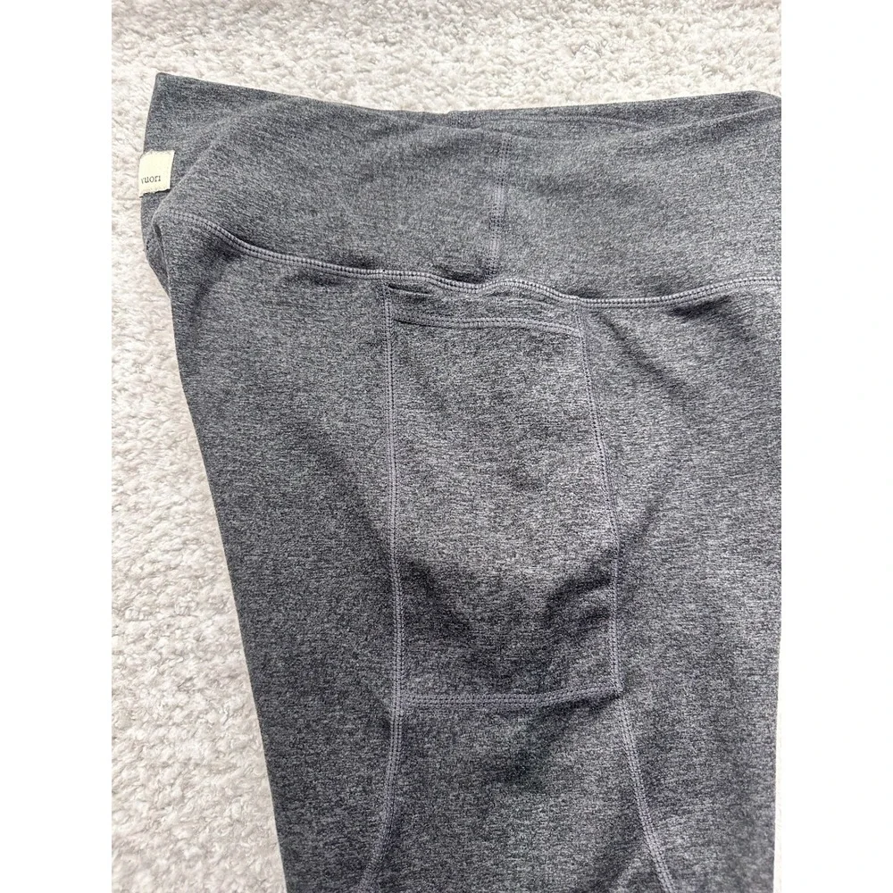 Vuori Leggings Womens Small Gray Heathered Soft Clean Elevation High Rise Crop - Picture 9 of 10
